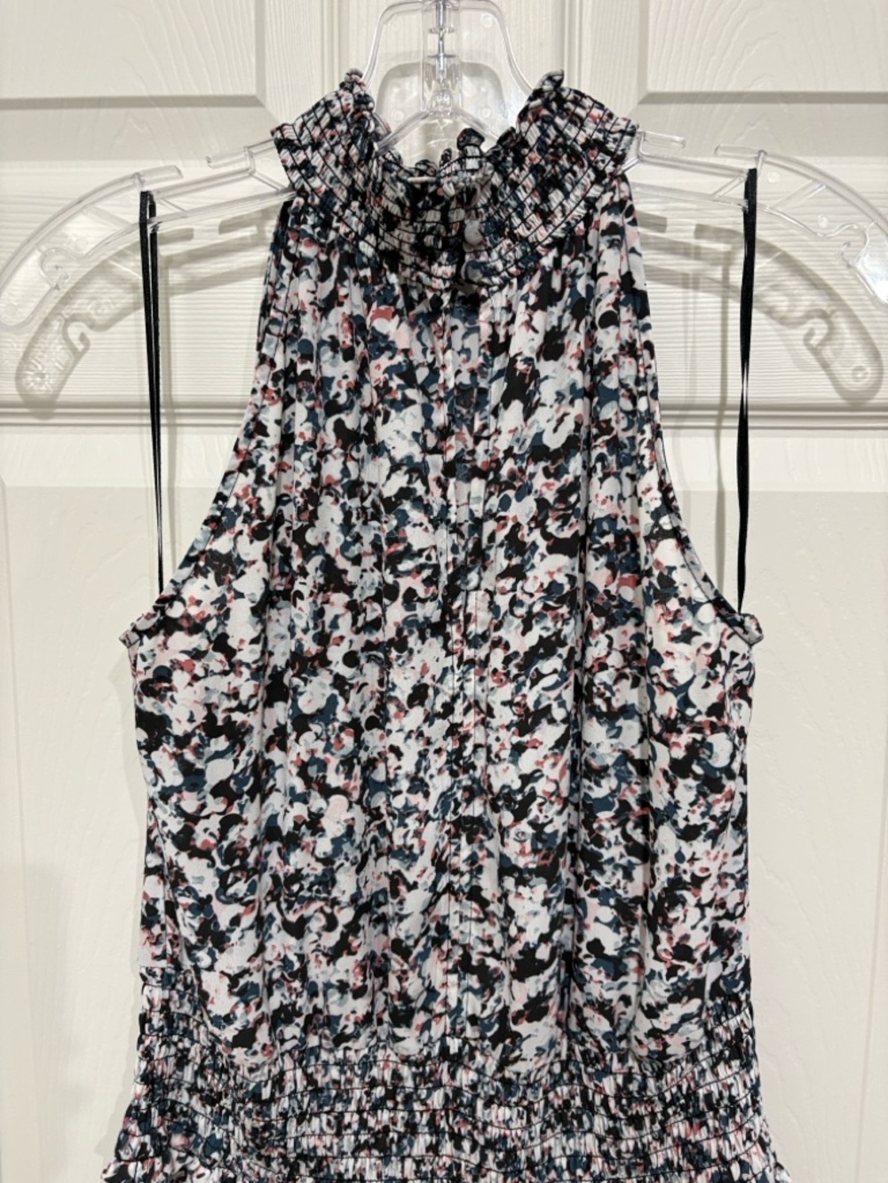 Express Floral Halter Midi Dress - Black, White & Pink